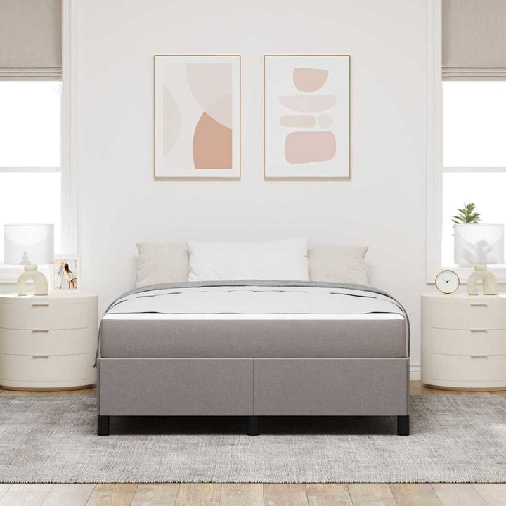 Box spring seng Gråbrun 140 x 200 cm Stof
