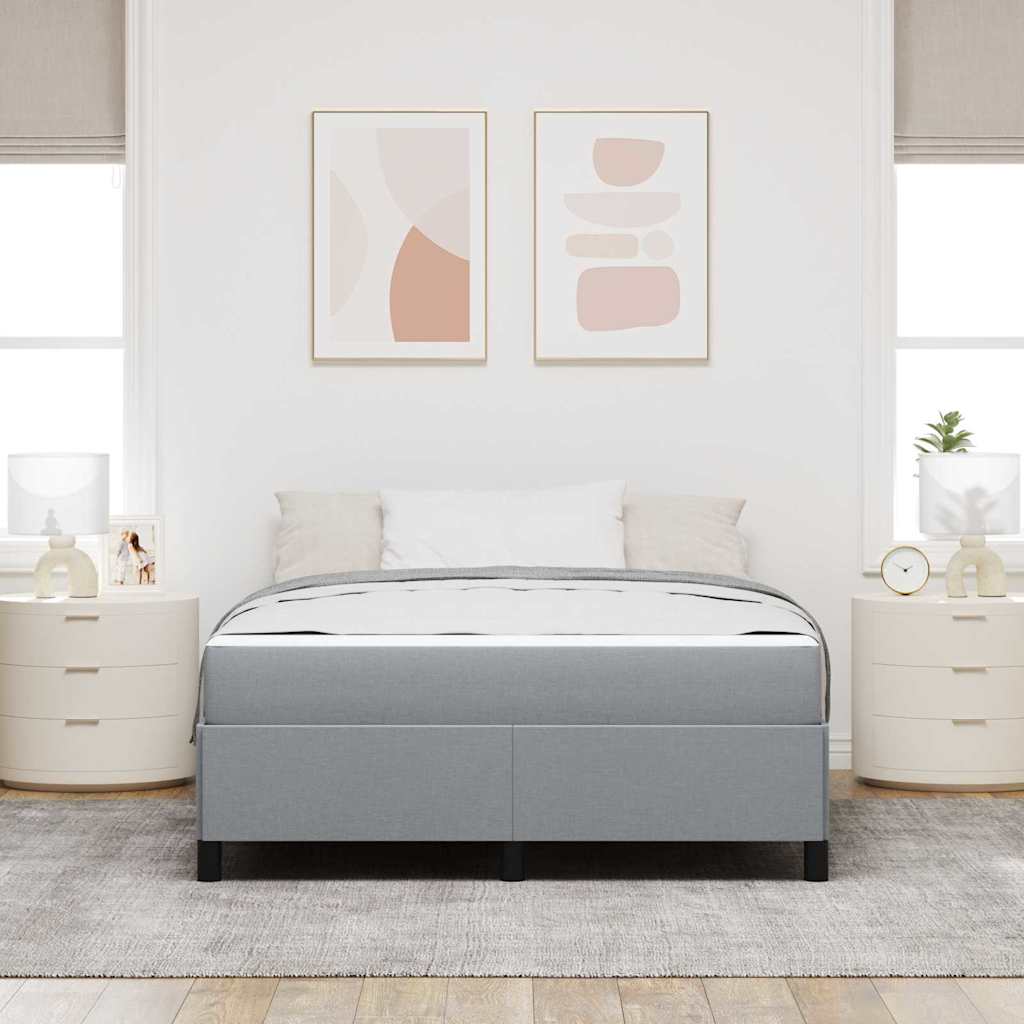 Box spring seng Lysegrå 160 x 200 cm Stof