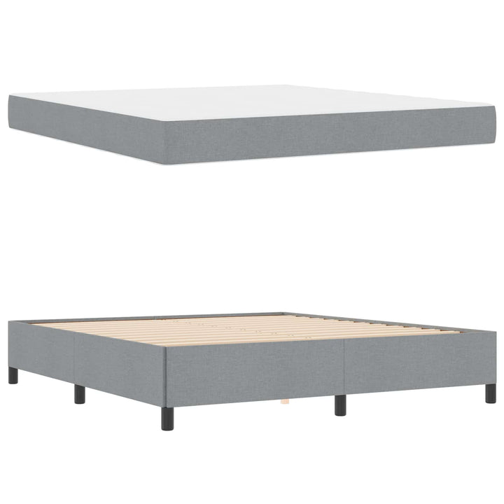 Box spring seng Lysegrå 180 x 200 cm Stof