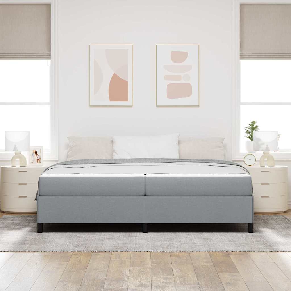 Box spring seng med madras Lysegrå 200 x 200 cm Stof