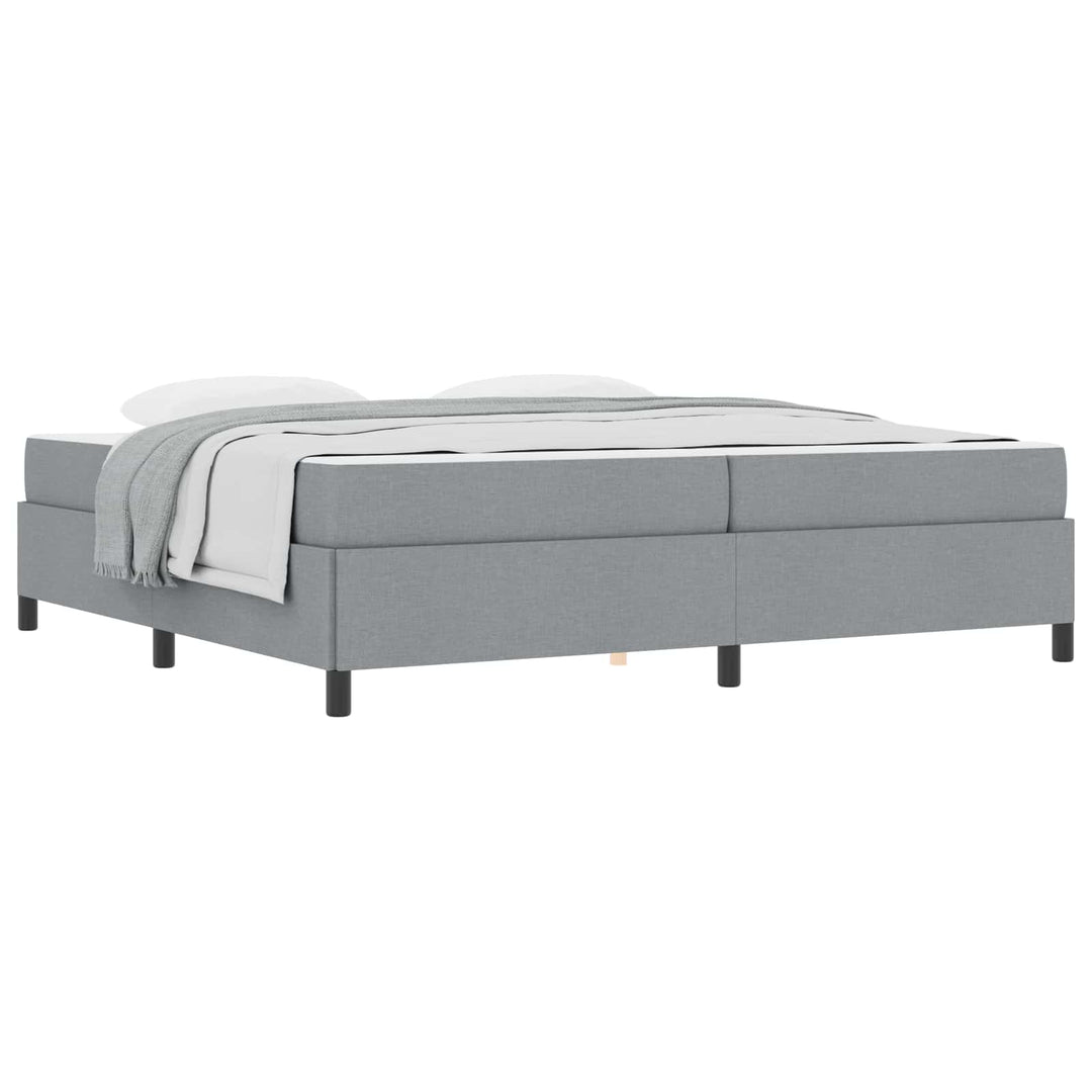 Box spring seng med madras Lysegrå 200 x 200 cm Stof