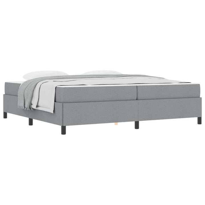 Box spring seng med madras Lysegrå 200 x 200 cm Stof