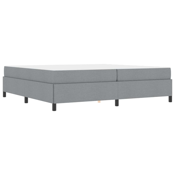 Box spring seng med madras Lysegrå 200 x 200 cm Stof