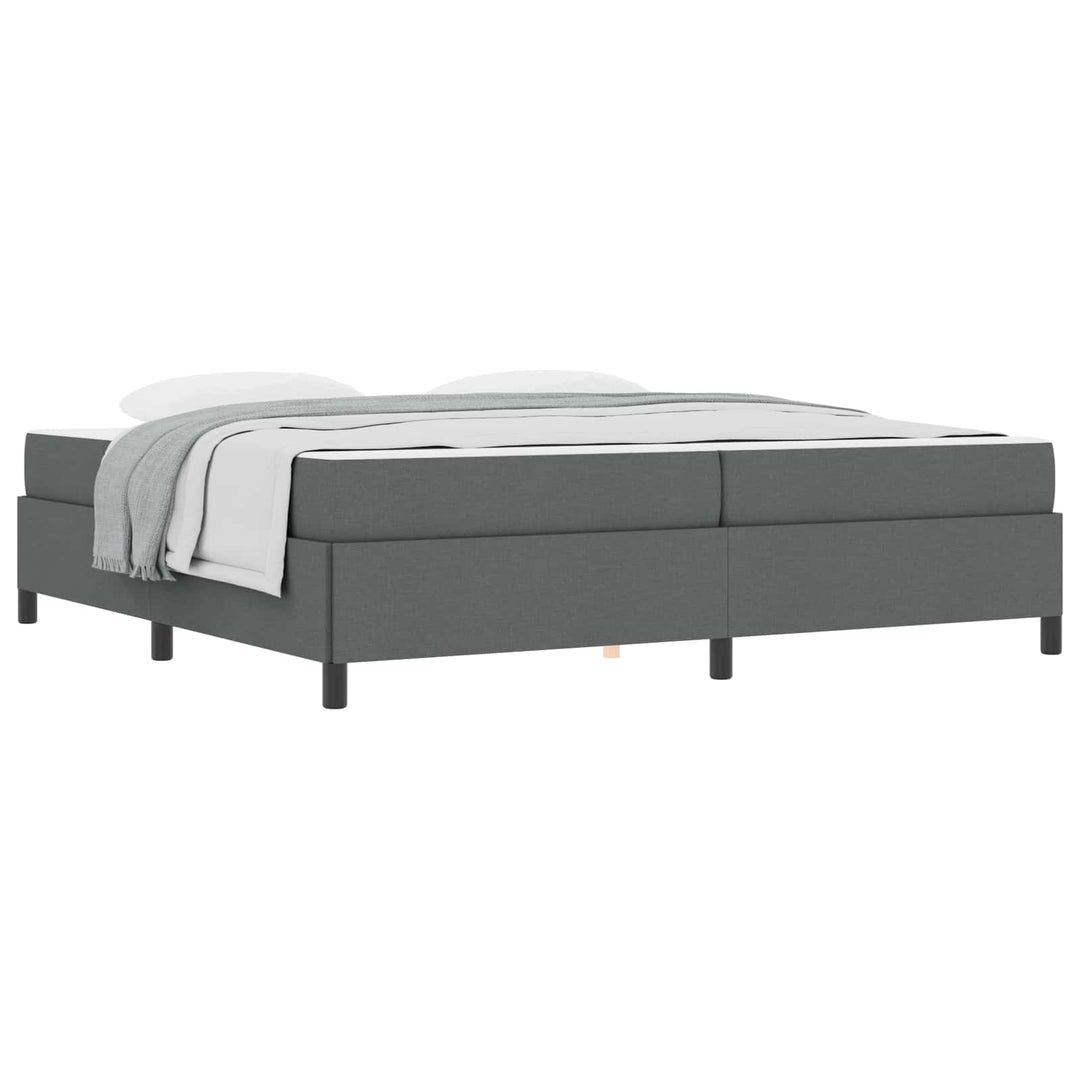 Box spring seng med madras Mørkegrå 200 x 200 cm Stof