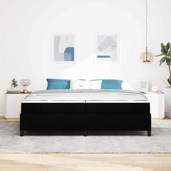 Box spring seng med madras Sort 200 x 200 cm Stof