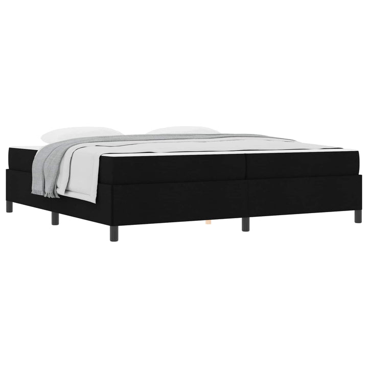 Box spring seng med madras Sort 200 x 200 cm Stof
