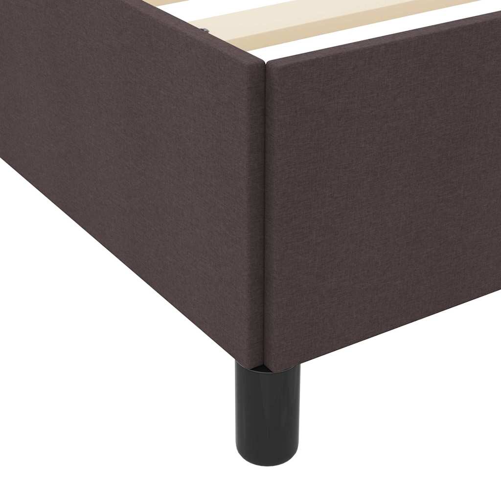 Box spring seng med madras Mørk Brun 200 x 200 cm Stof