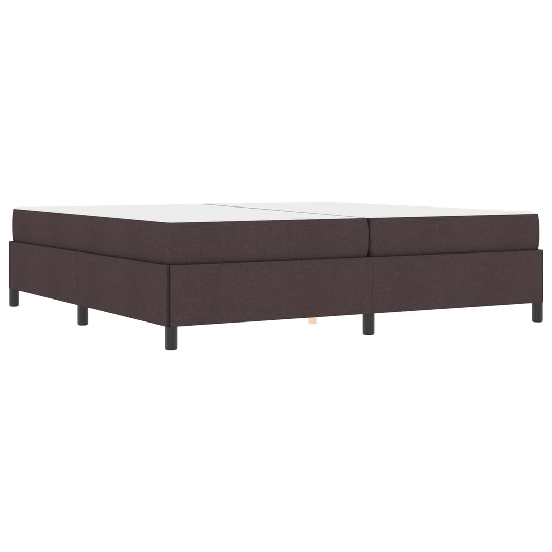 Box spring seng med madras Mørk Brun 200 x 200 cm Stof