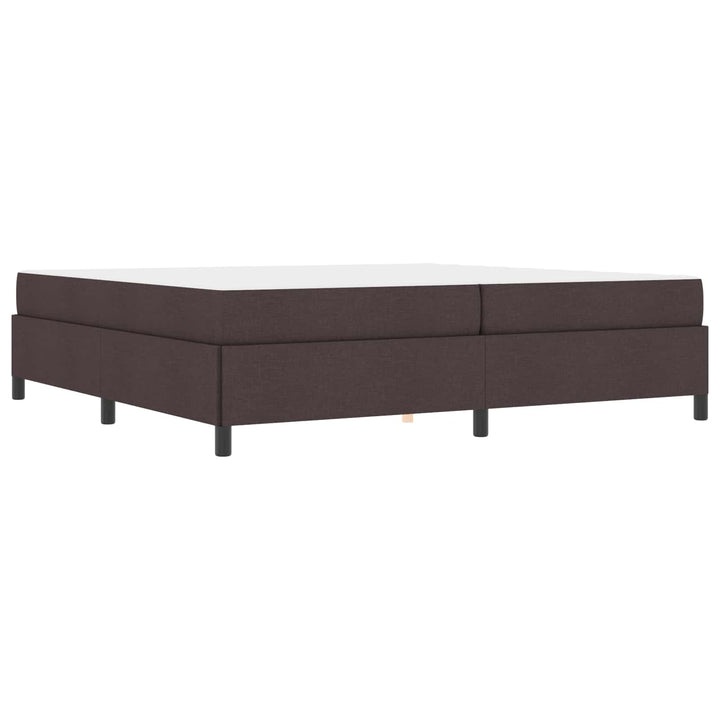 Box spring seng med madras Mørk Brun 200 x 200 cm Stof