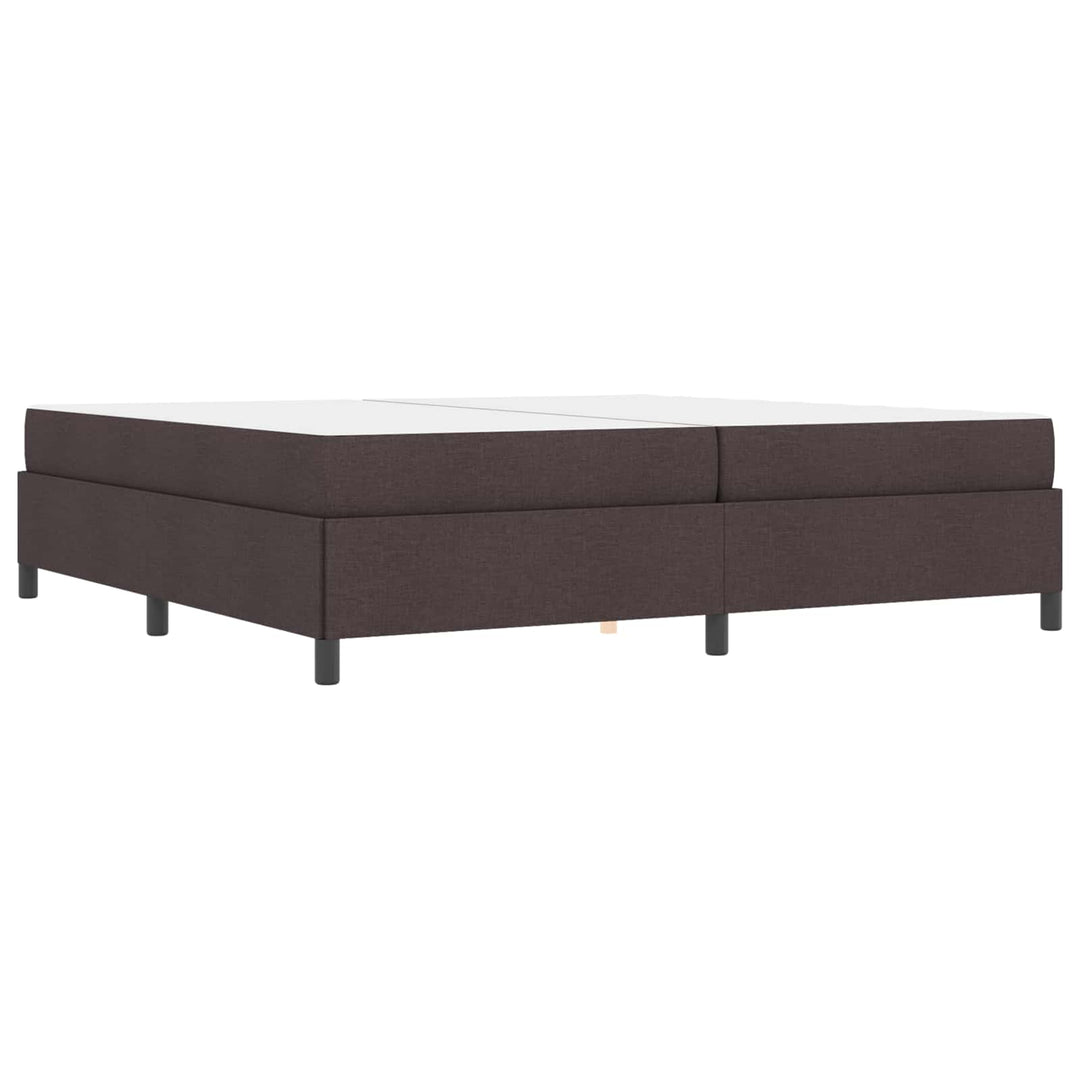 Box spring seng med madras Mørk Brun 200 x 200 cm Stof