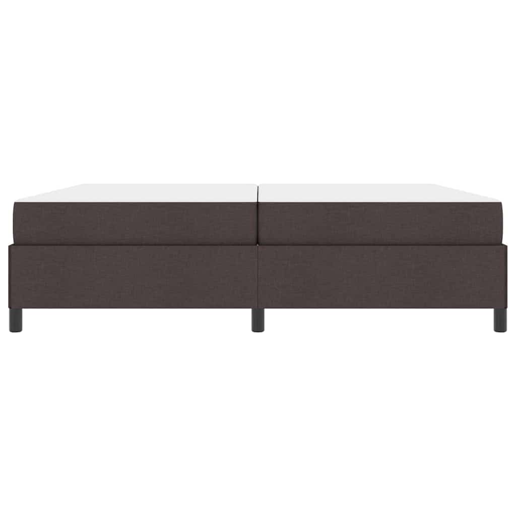 Box spring seng med madras Mørk Brun 200 x 200 cm Stof