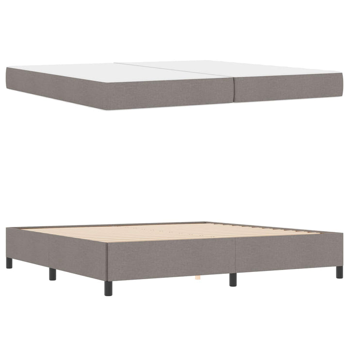 Box spring seng med madras Gråbrun 200 x 200 cm Stof