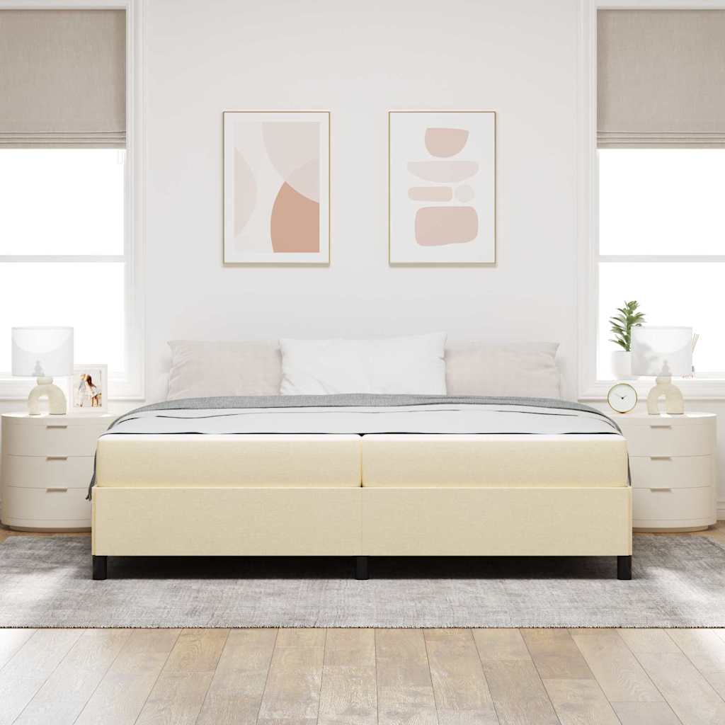 Box spring seng med madras Creme 200 x 200 cm Stof