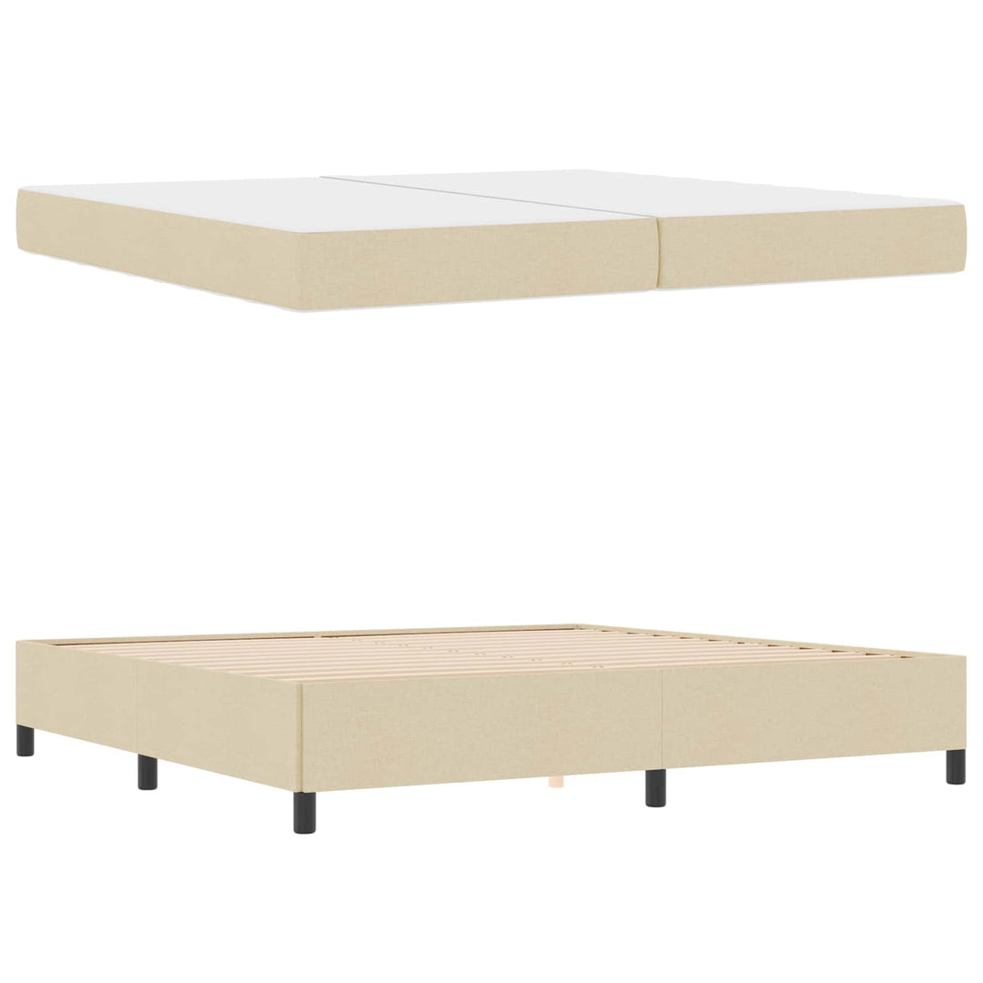 Box spring seng med madras Creme 200 x 200 cm Stof