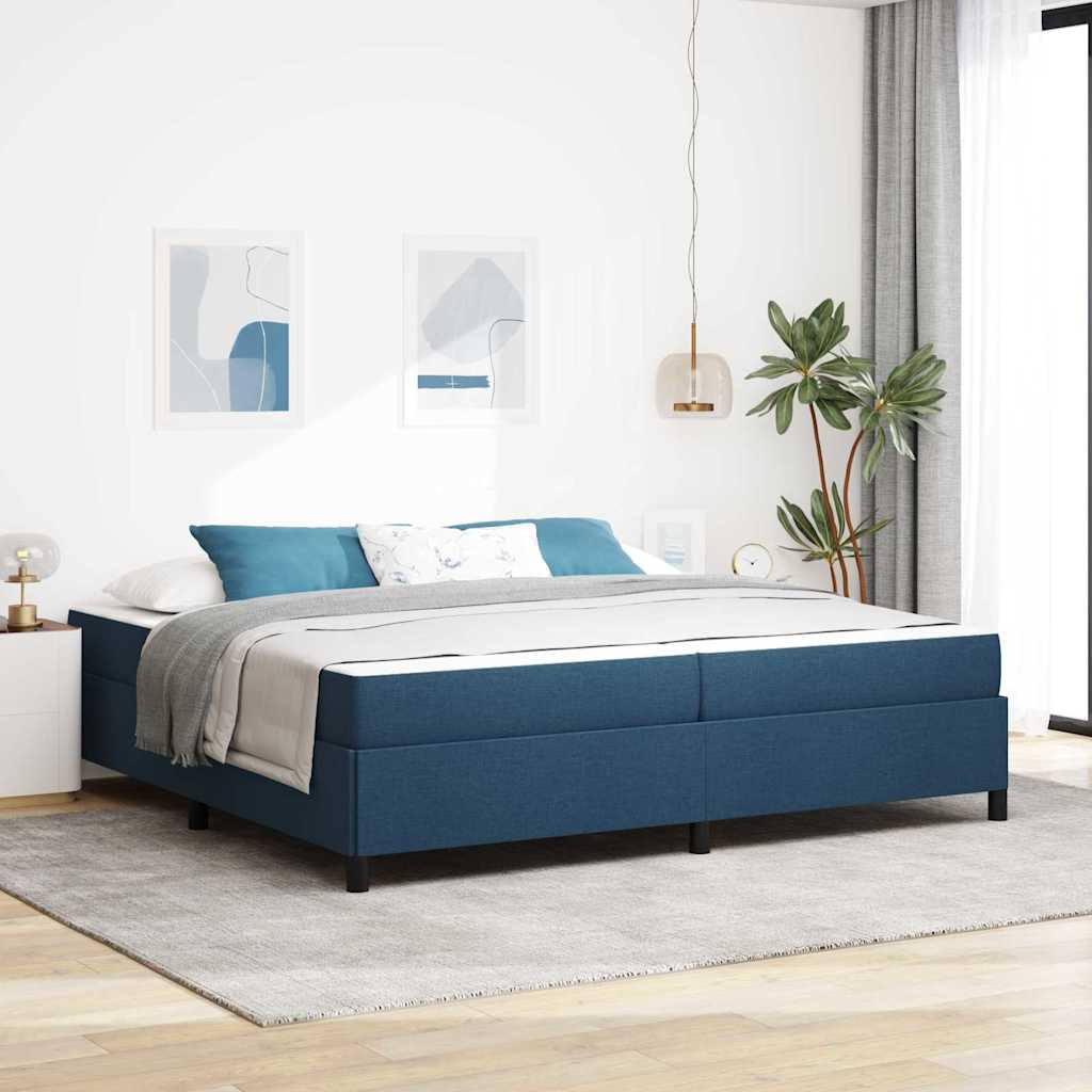 Box spring seng med madras Blå 200 x 200 cm Stof