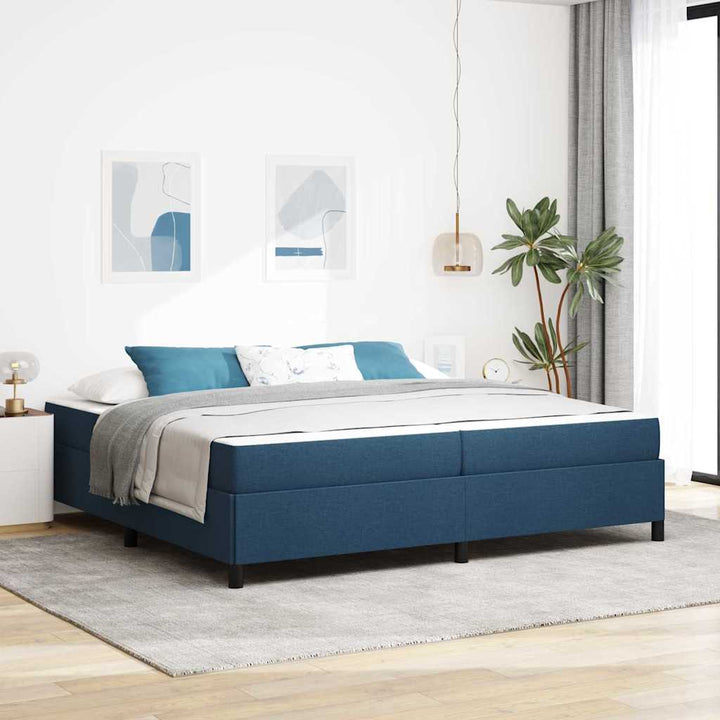 Box spring seng med madras Blå 200 x 200 cm Stof
