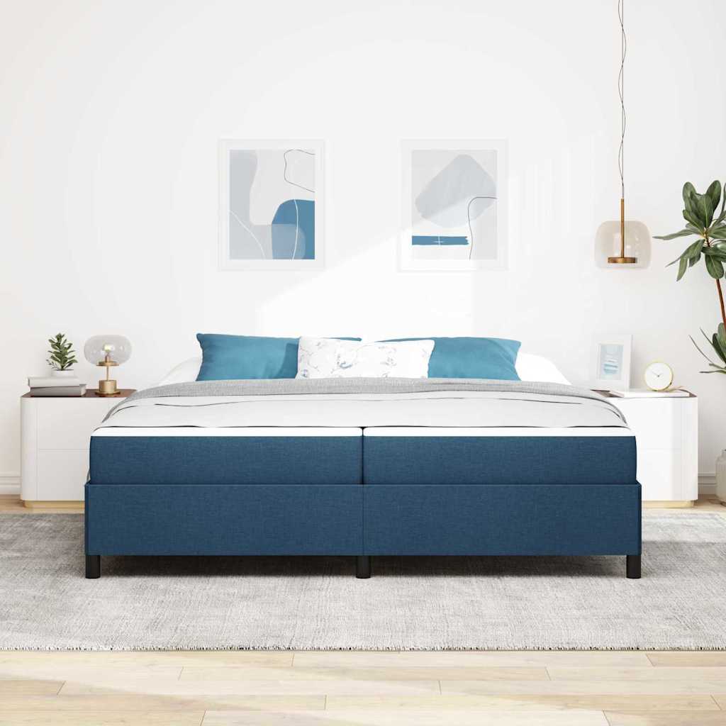 Box spring seng med madras Blå 200 x 200 cm Stof