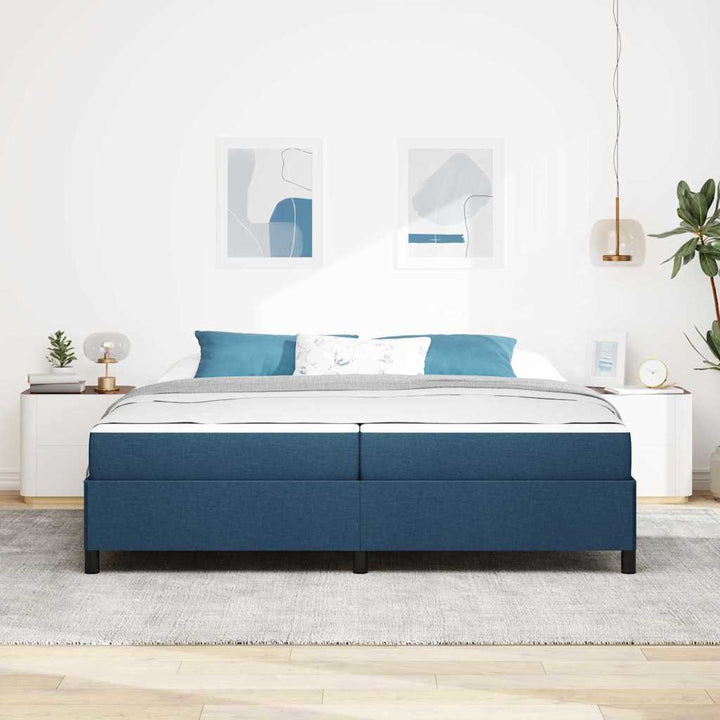 Box spring seng med madras Blå 200 x 200 cm Stof
