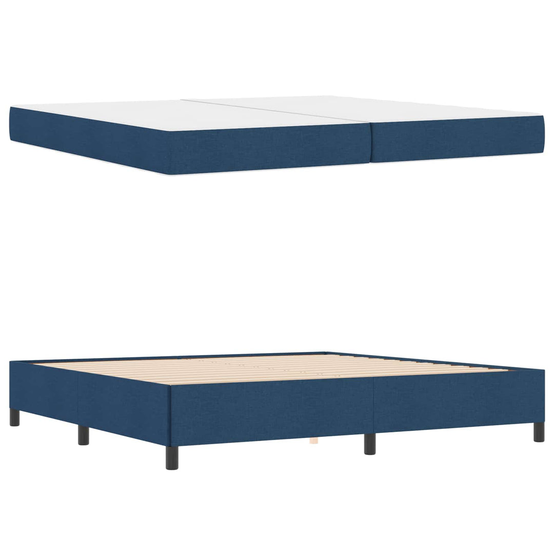 Box spring seng med madras Blå 200 x 200 cm Stof