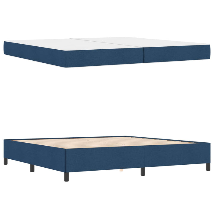 Box spring seng med madras Blå 200 x 200 cm Stof
