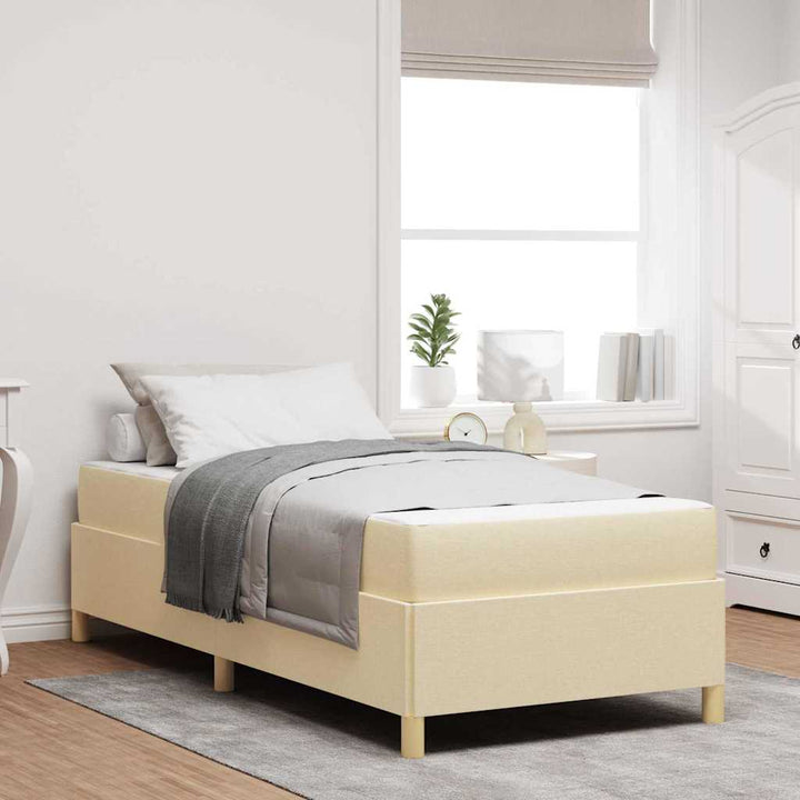 Sengestel med madras Creme 80 x 200 cm Stof