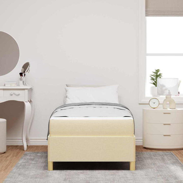 Sengestel med madras Creme 80 x 200 cm Stof