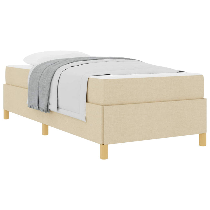 Sengestel med madras Creme 80 x 200 cm Stof