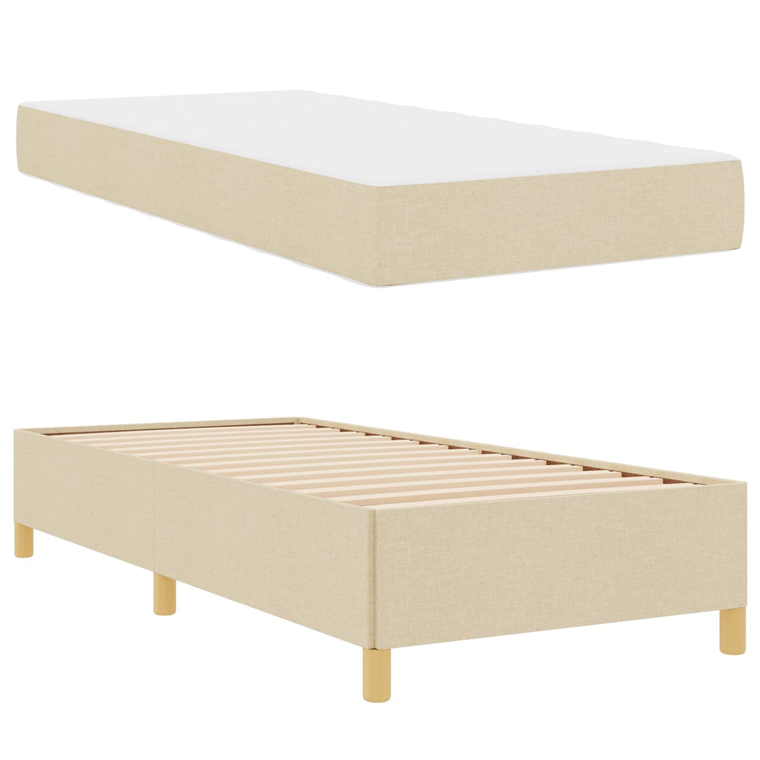 Sengestel med madras Creme 80 x 200 cm Stof
