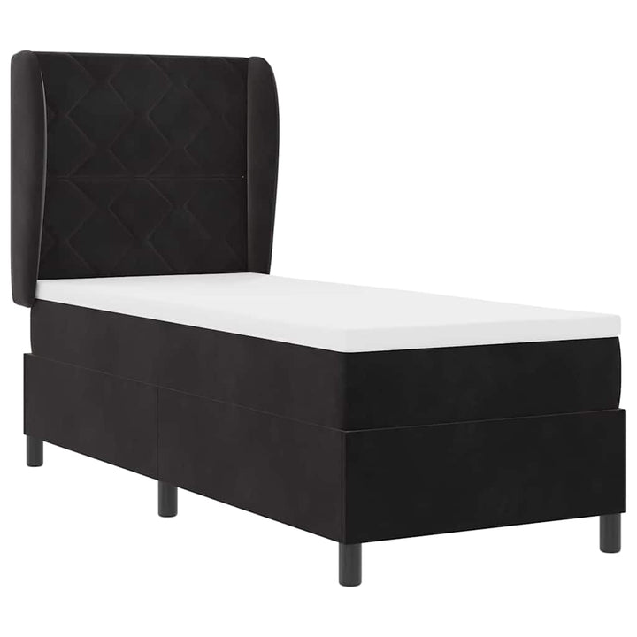 Box spring seng med hovedgærde Sort 200 x 80 cm Fløjl