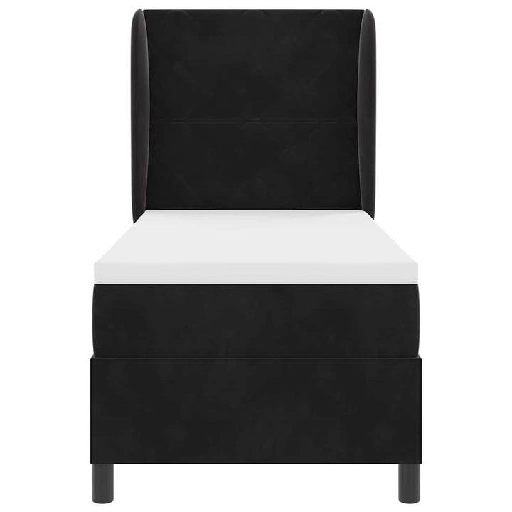 Box spring seng med hovedgærde Sort 200 x 80 cm Fløjl