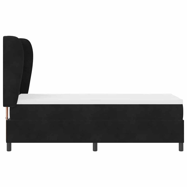 Box spring seng med hovedgærde Sort 200 x 80 cm Fløjl