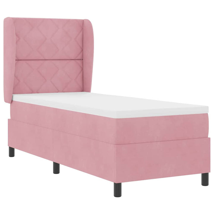 Box spring seng med madras Lyserød 200 x 80 cm Fløjl
