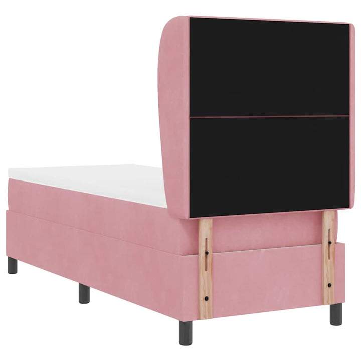 Box spring seng med madras Lyserød 200 x 80 cm Fløjl