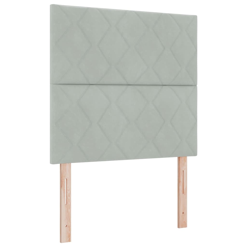 Box spring seng med hovedgærde Lysegrå 200 x 100 cm Fløjl