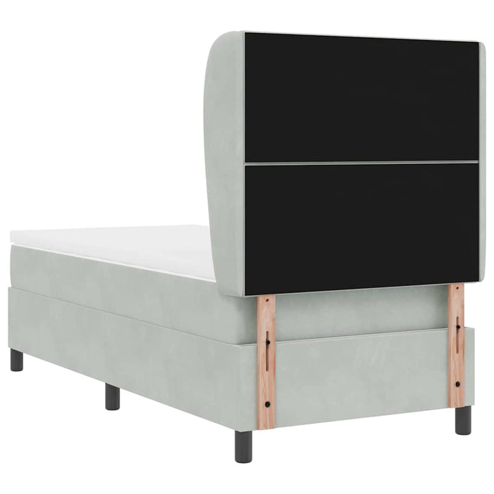 Box spring seng med hovedgærde Lysegrå 200 x 100 cm Fløjl