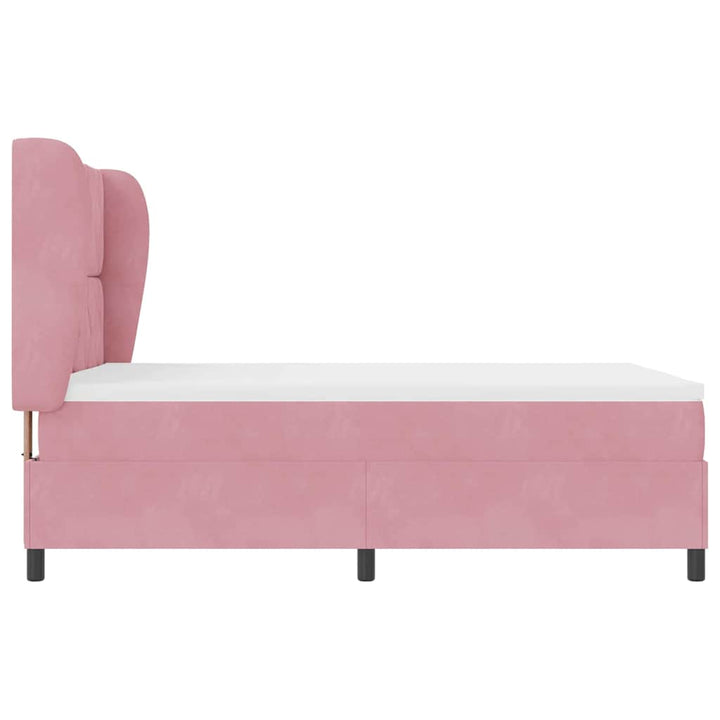 Box spring seng med hovedgærde Lyserød 200 x 140 cm Fløjl