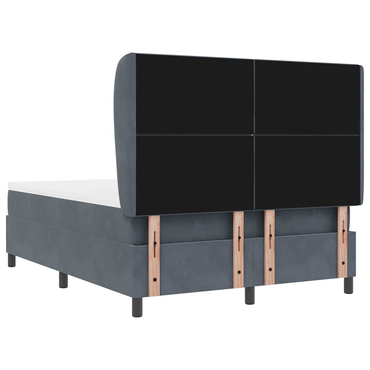 Box spring seng med hovedgærde Mørkegrå 200 x 160 cm Fløjl
