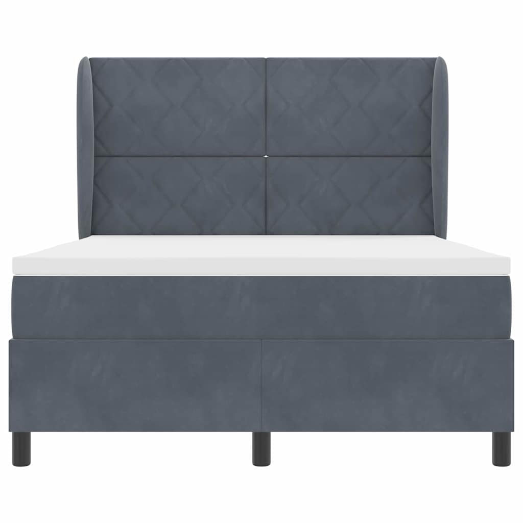 Box spring seng med hovedgærde Mørkegrå 200 x 160 cm Fløjl
