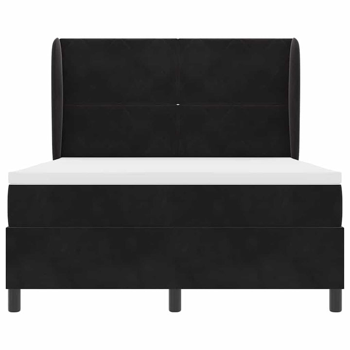 Box spring seng med hovedgærde Sort 200 x 160 cm Fløjl
