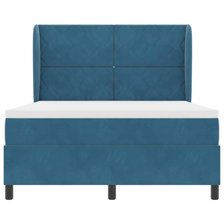 Box spring seng med hovedgærde Mørk blå 200 x 160 cm Fløjl