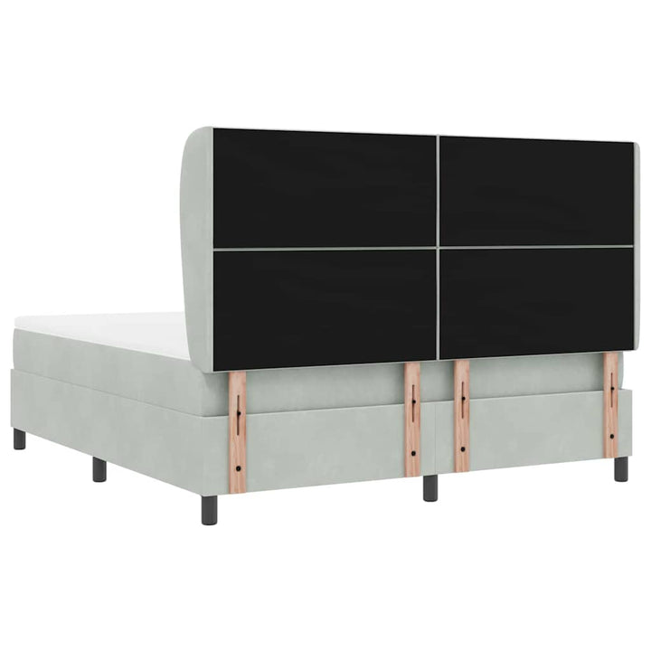 Box spring seng med madras Lysegrå 200 x 180 cm Fløjl