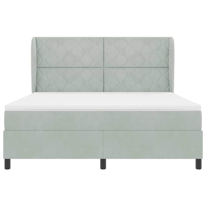 Box spring seng med madras Lysegrå 200 x 180 cm Fløjl