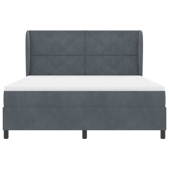 Box spring seng med hovedgærde Mørkegrå 200 x 180 cm Fløjl