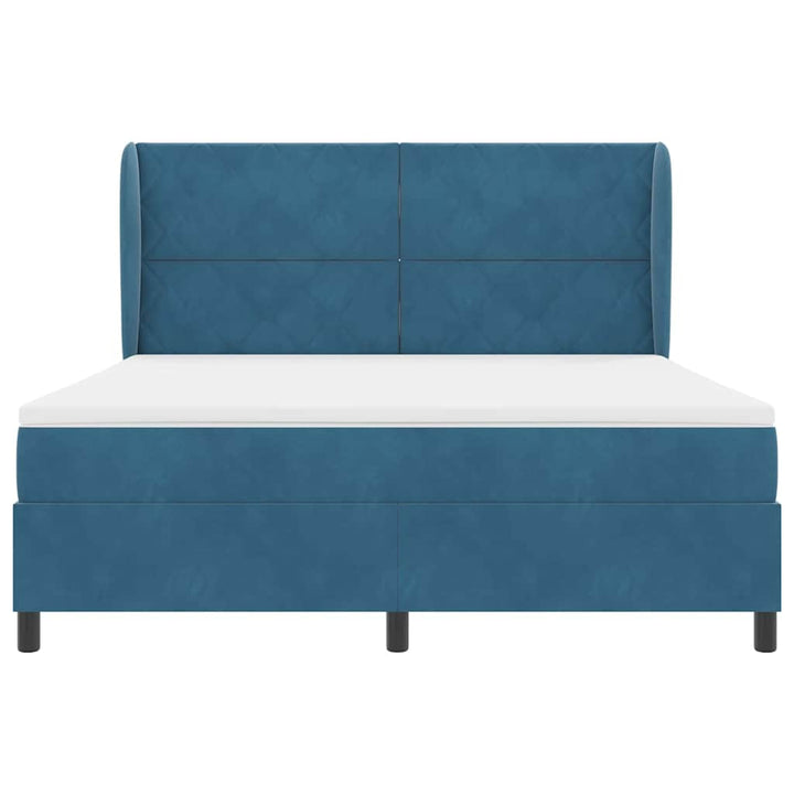 Box spring seng med madras Mørk blå 200 x 180 cm Fløjl