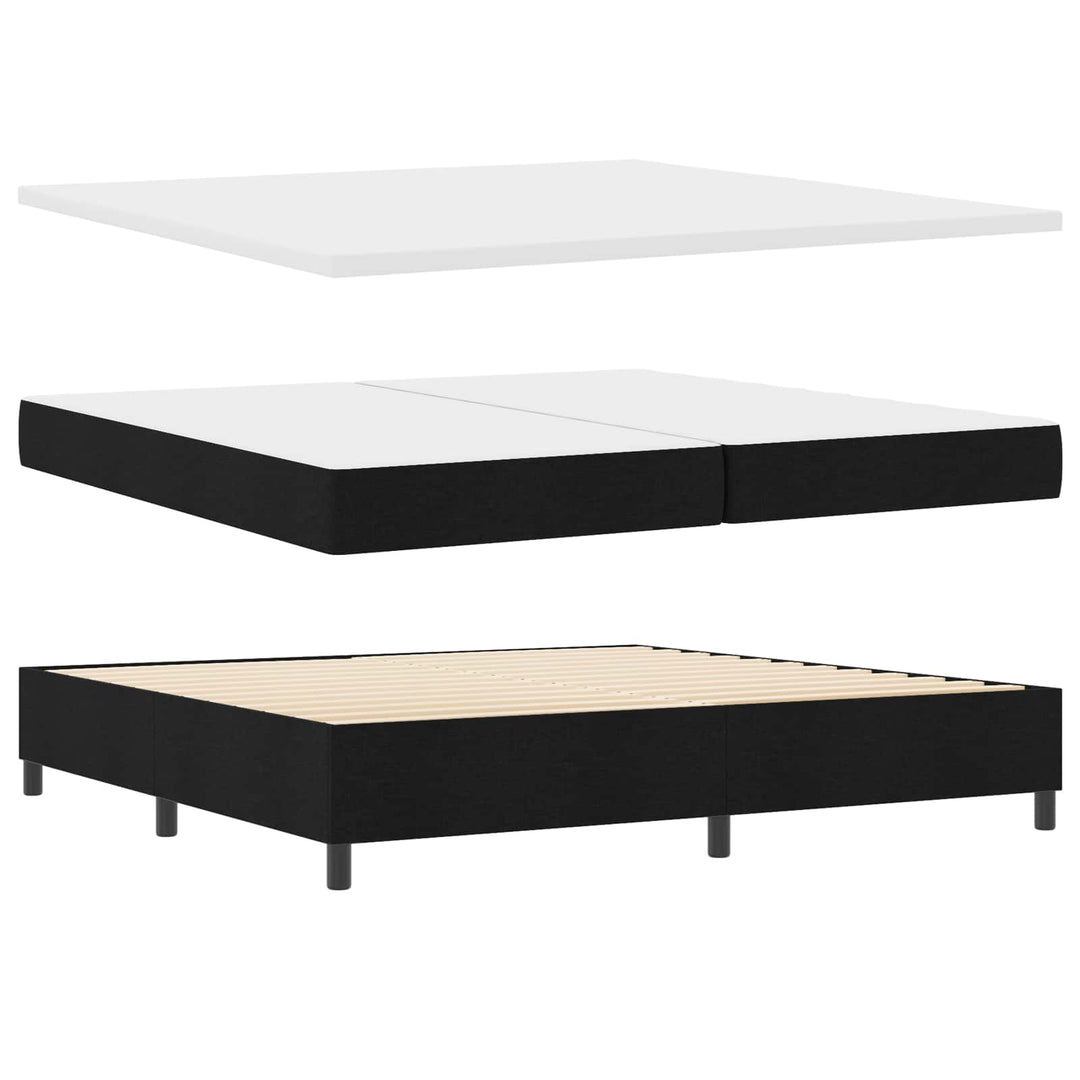 Box spring seng med hovedgærde Sort 200 x 200 cm Fløjl