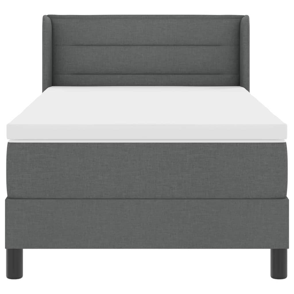 Box spring seng med hovedgærde Mørkegrå 200 x 80 cm Stof