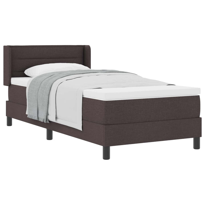 Box spring seng med hovedgærde Mørk Brun 200 x 80 cm Stof