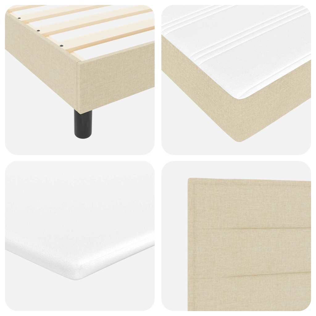 Box spring seng med hovedgærde Creme 200 x 80 cm Stof