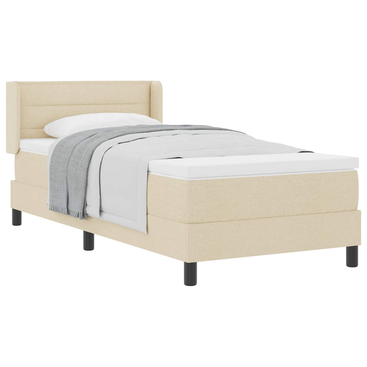 Box spring seng med hovedgærde Creme 200 x 80 cm Stof