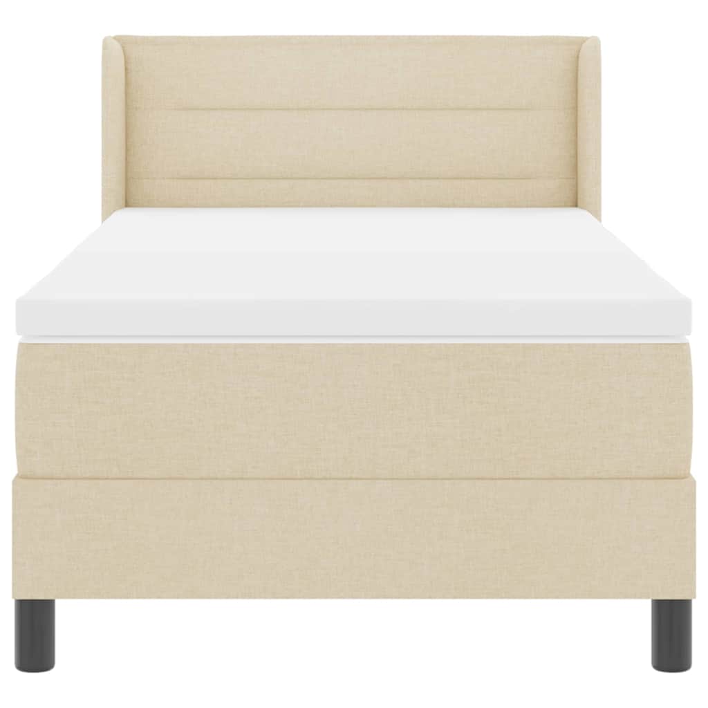 Box spring seng med hovedgærde Creme 200 x 80 cm Stof